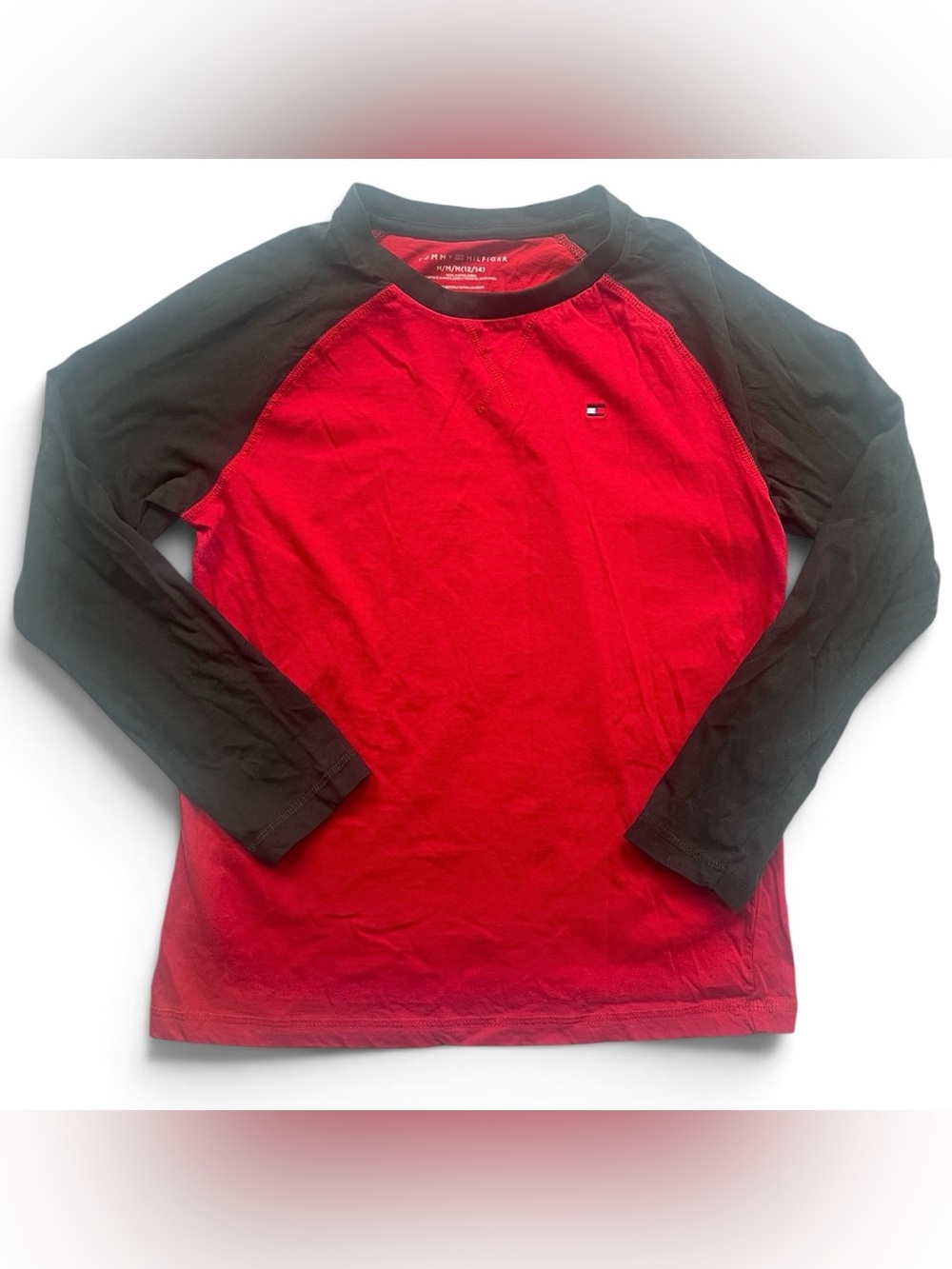 Tommy Hilfiger Red & Black Raglan Long Sleeve Tee